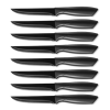 Steak Knives, Serreated Steak Knife Set of 8, Black Stainless Steel Table Knife Set