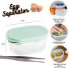 4 In 1 Egg Separator Set Double Egg White Separator With Built In Egg Cracker Food Container Plus Lid and Egg Shell Tweezer Green Color