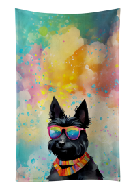 Scottish Terrier Hippie Dawg Kitchen Towel (Color: 194030853757)