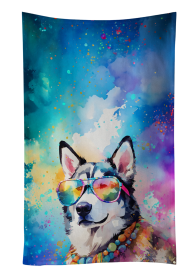 Siberian Husky Hippie Dawg Kitchen Towel (Color: 194030853818)