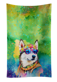 Siberian Husky Hippie Dawg Kitchen Towel (Color: 194030853825)