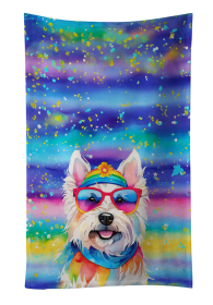 Westie Hippie Dawg Kitchen Towel (Color: 194030853894)