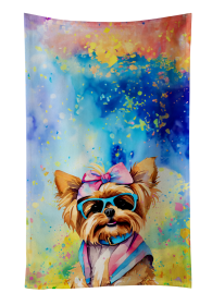 Yorkshire Terrier Hippie Dawg Kitchen Towel (Color: 194030853924)
