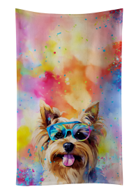Yorkshire Terrier Hippie Dawg Kitchen Towel (Color: 194030853979)