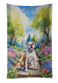 American Bulldog Spring Garden Kitchen Towel (Color: 198453225856)
