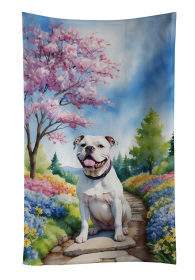 American Bulldog Spring Garden Kitchen Towel (Color: 198453225863)