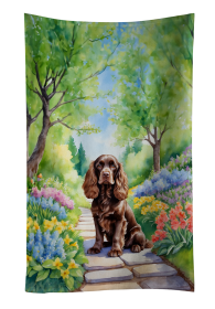 Cocker Spaniel Spring Path Kitchen Towel (Color: 198453226419)