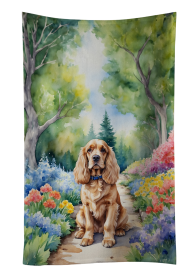 Cocker Spaniel Spring Path Kitchen Towel (Color: 198453226433)