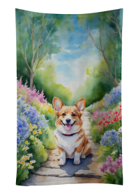 Corgi Spring Path Kitchen Towel (Color: 198453226464)