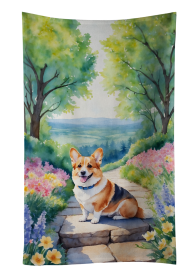 Corgi Spring Path Kitchen Towel (Color: 198453405289)