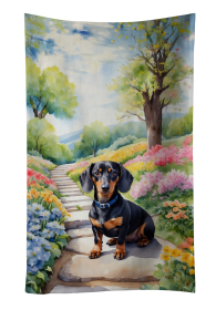 Dachshund Spring Path Kitchen Towel (Color: 198453405326)