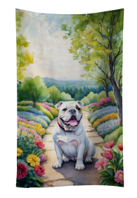 English Bulldog Spring Path Kitchen Towel (Color: 198453405395)
